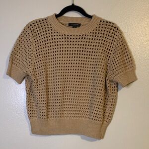 Ann Taylor Women’s Short Sleeve Open Knit Crochet Top Size SP